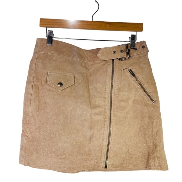 BLANKNYC NWT Moto Suede Leather Festival Mini Skirt in Bare It All Size 28 - Picture 2 of 12